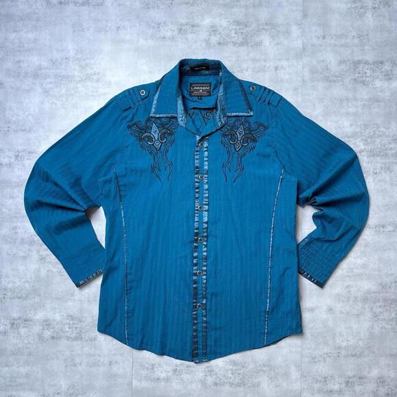 Affliction Other - Y2K Affliction Blue Lamasimi Jeans Company Button up shirt
